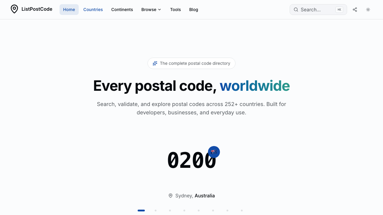 List Post Code